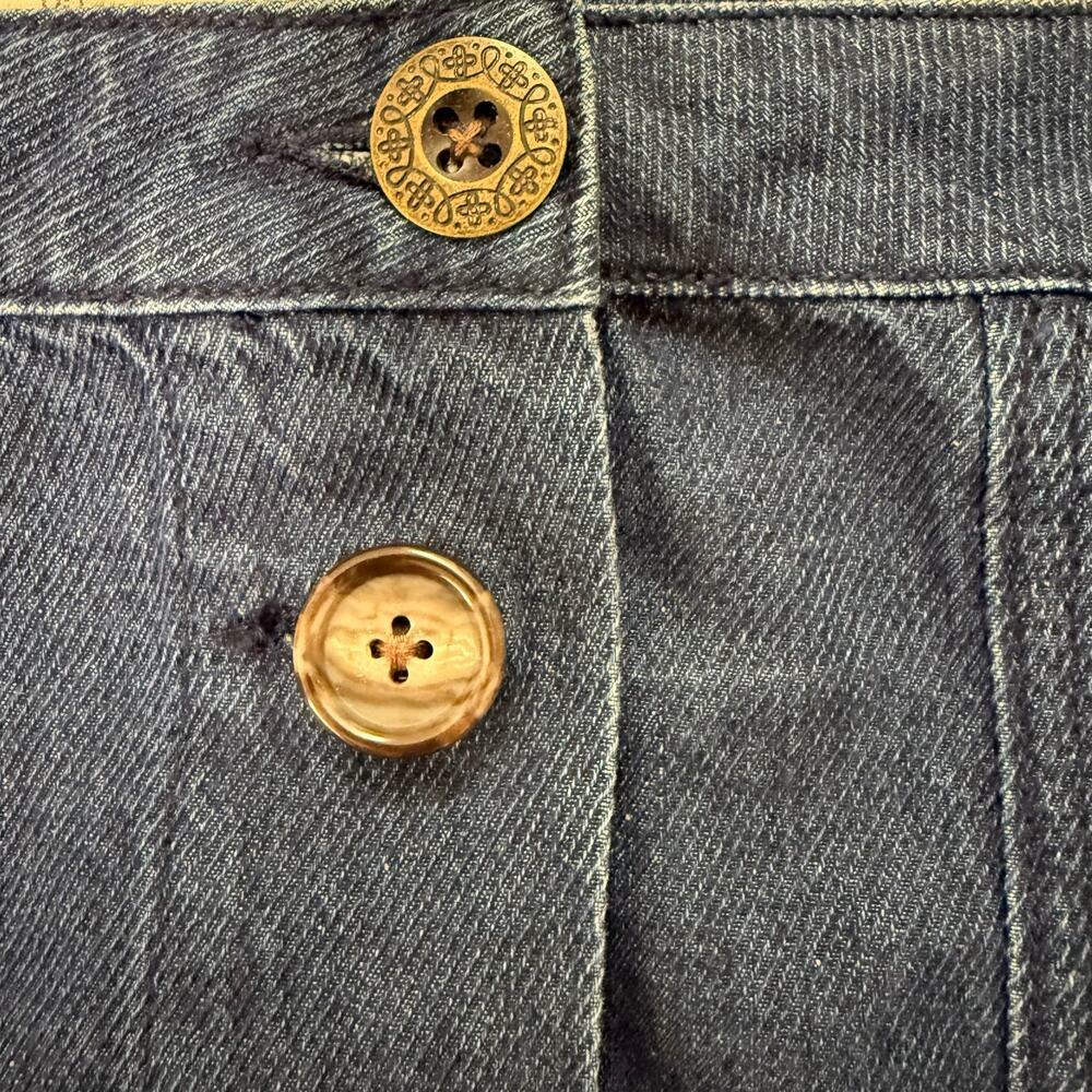 Pilcro Anthropologie Button Front Denim Skirt Sz 14 Boho Casual - Picture 6 of 8
